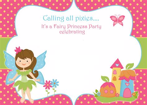 Fairy Party Invitations Free Printable